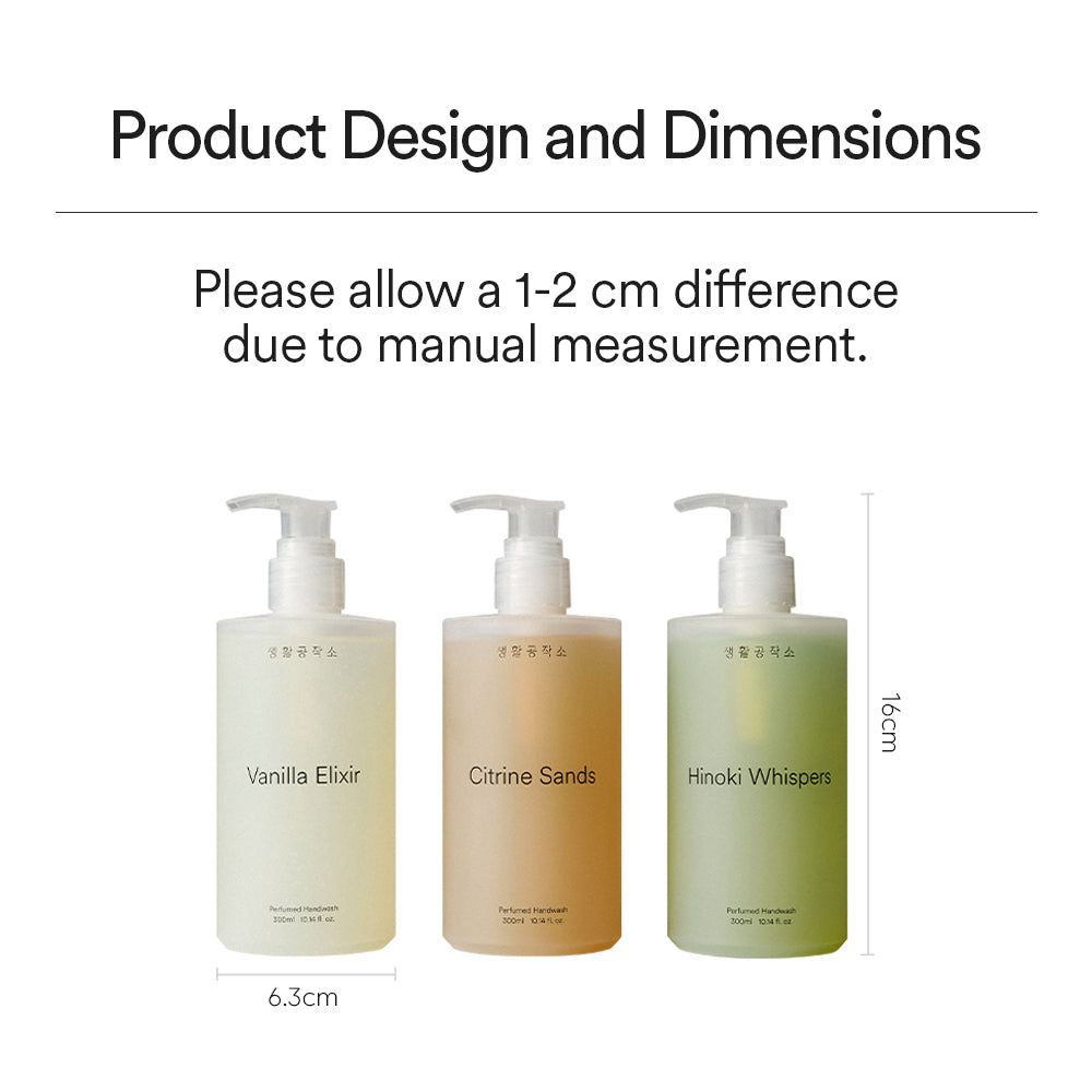 Saengong Perfumed Hand Wash 300ml (10.1 fl oz) – Hinoki Whispers/Citrine Sands/Vanilla Elixir