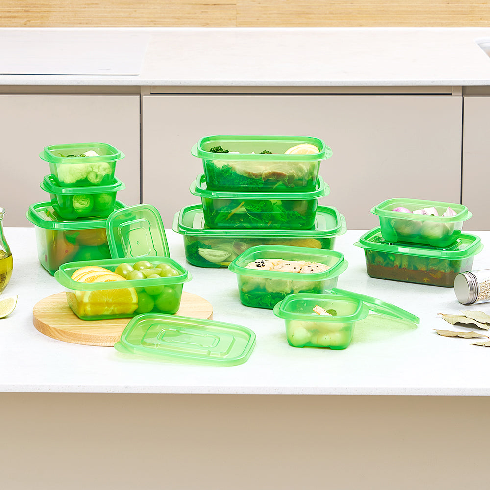 BIGMORE Green Box Fresh Food Container Set, 20 Types / 49 Pieces