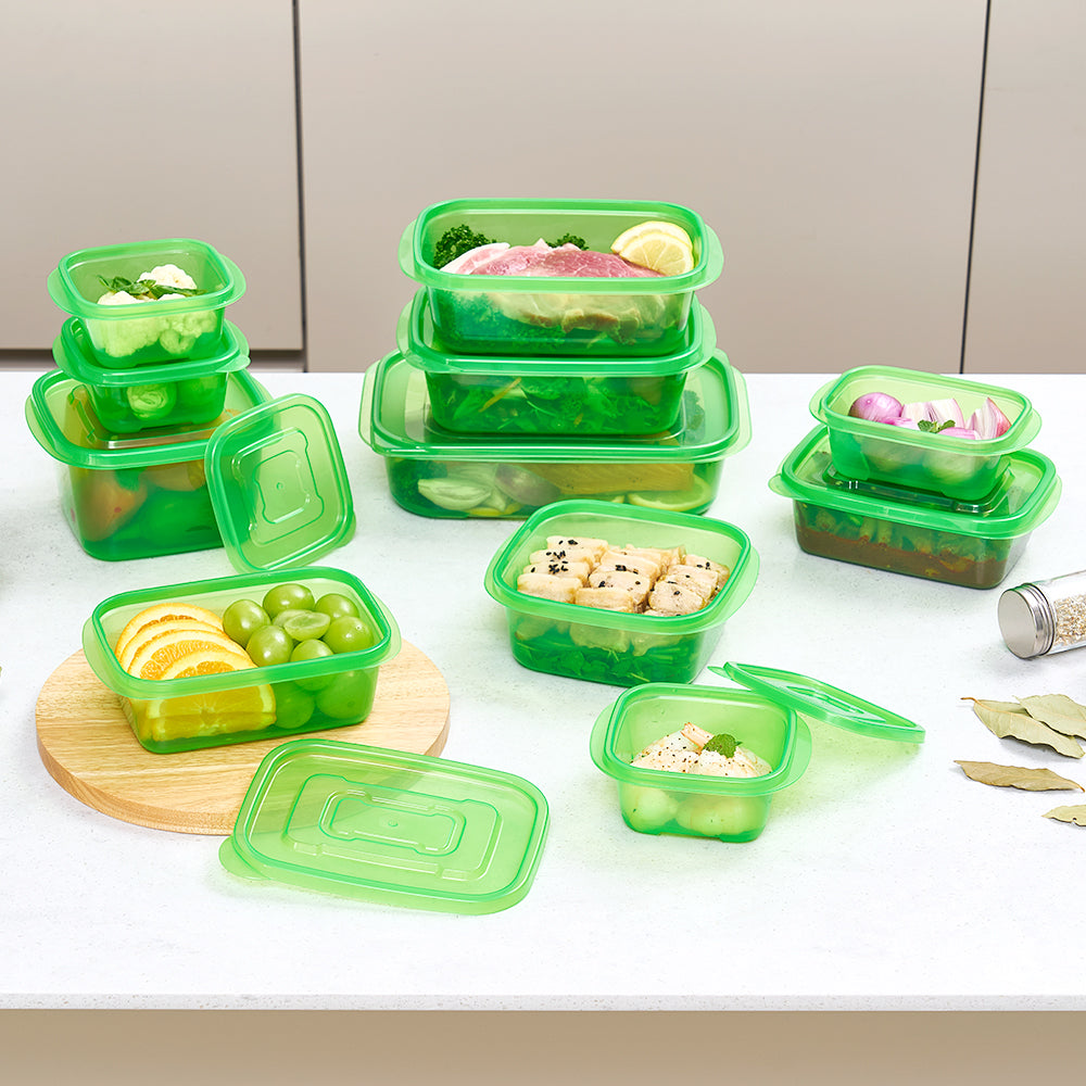 BIGMORE Green Box Fresh Food Container Set, 20 Types / 49 Pieces