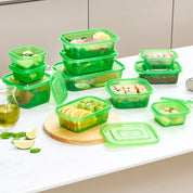 BIGMORE Green Box Fresh Food Container Set, 20 Types / 49 Pieces