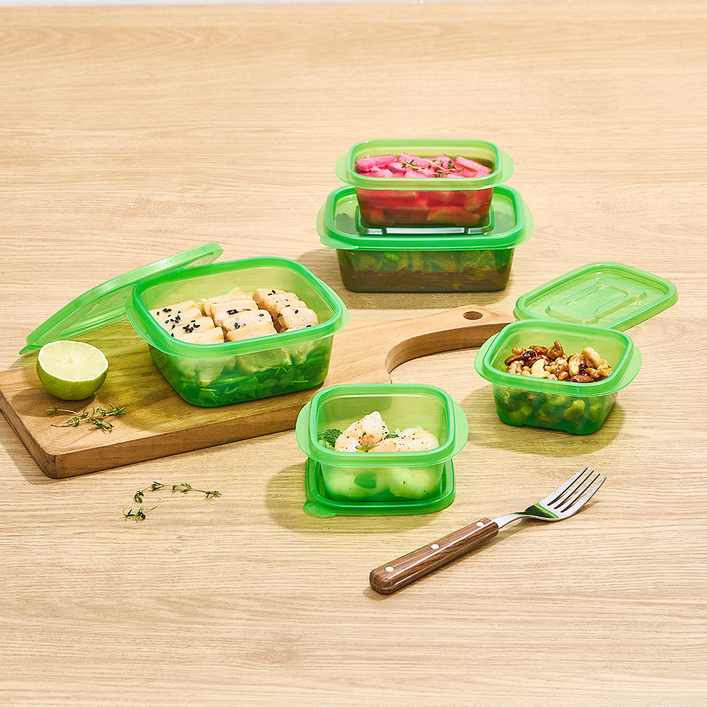 BIGMORE Green Box Fresh Food Container Set, 20 Types / 49 Pieces
